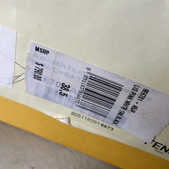 Fendi authentic knit sock pink brown logo sneaker trainer flats sz 38.5 - Picture 12 of 12